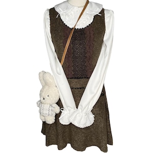 Mori Kei Axes Femme Dark Brown Dress Sz S/M