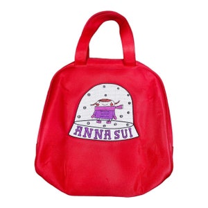 Bolsa vermelha com logotipo retrô vintage Y2K Anna Sui