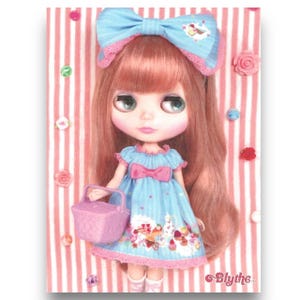 Cartolina d'arte vintage della bambola Blythe del Giappone