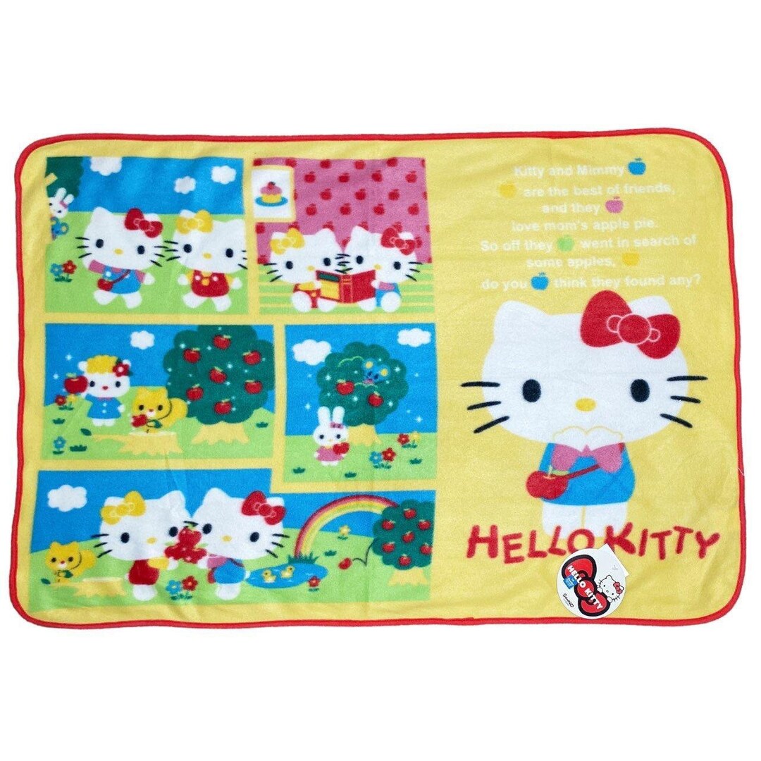 Y2K 2000s 2007 Sanrio Japan Hello Kitty Apples Kawaii Blanket