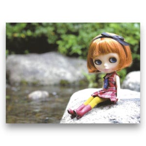 Cartolina d'arte vintage della bambola Blythe del Giappone