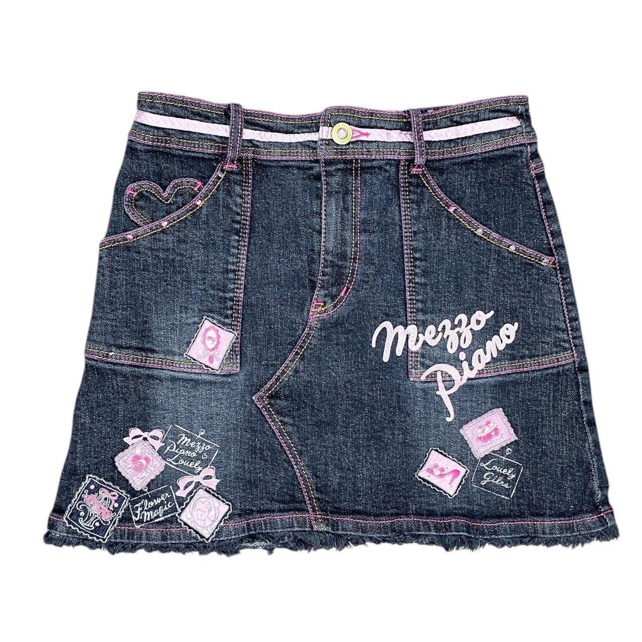 00s 2000s Japan Jfashion Denim Mezzo Piano Girly Skirt Sz XS/S - Etsy