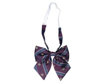 Burgundy Y2K 2000s Kogal Style Schoolgirl Bow Gyaru