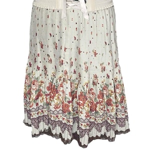 Mori Kei Axes Femme Flowy Floral Skirt Sz M