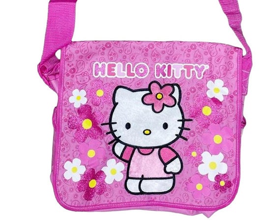SANRIO Hello Kitty Messenger Bag Shoulder Cross-body School Bag Black Pink  Girls