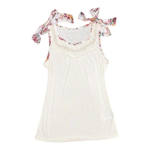 Y2K 2000s Japan Brand Axes Femme Floral Bow Straps Tank Top
