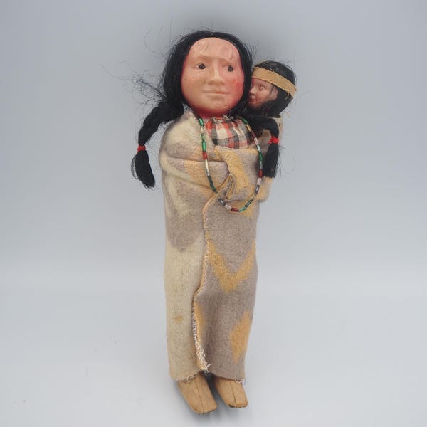 Vintage Skookum Native American Doll with Papoose