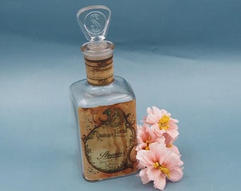 Antique Stearns Art Nouveau Perfume Bottle with Glass Stopper