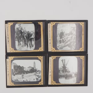 Antique Magic Lantern Glass Slides: South Africa Photographs, Set of 4