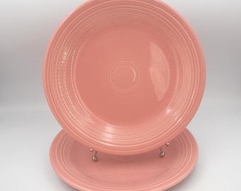 Vintage Fiestaware Dinner Plates Rose Pink Set of Two