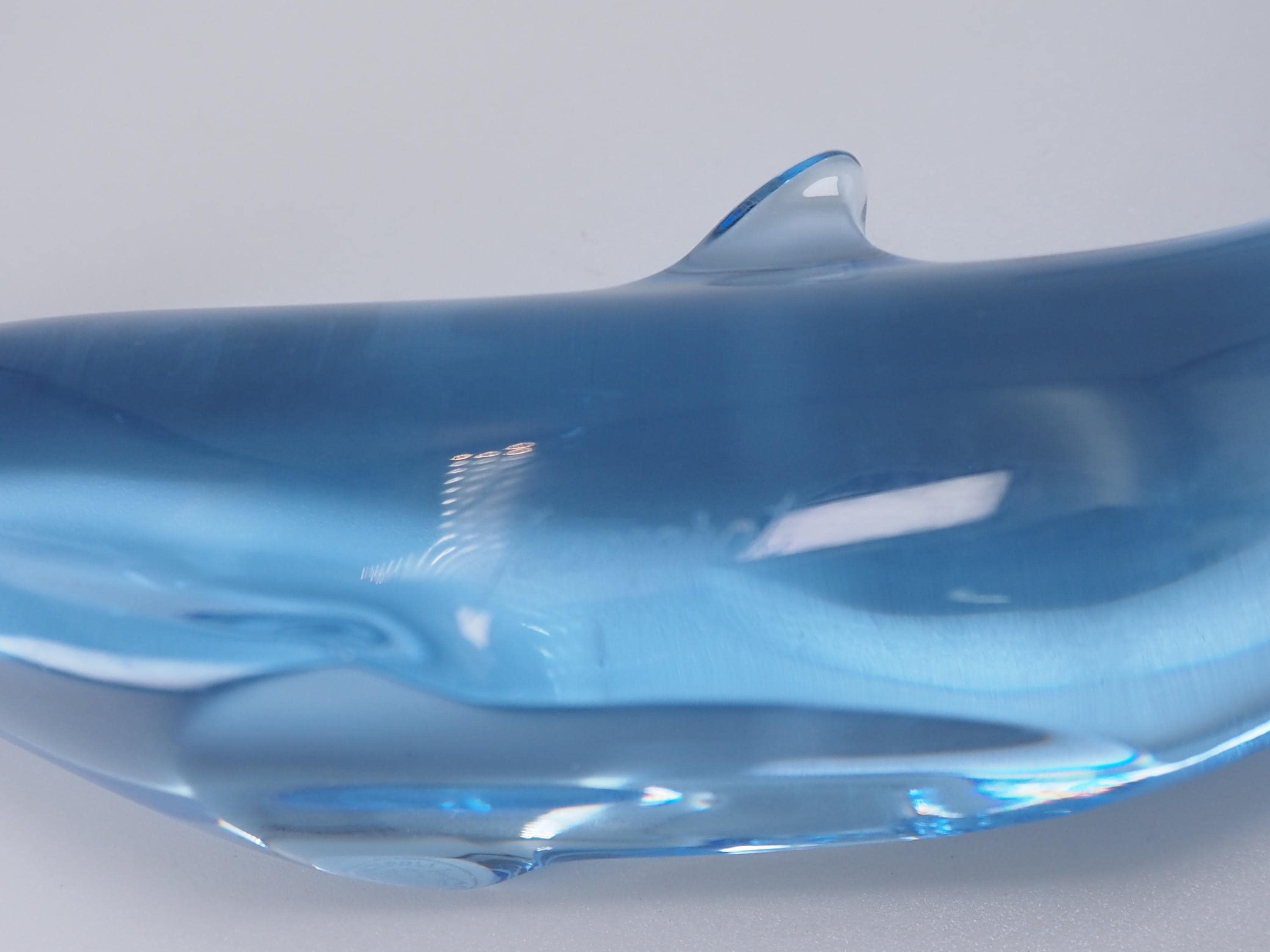 Baccarat Crystal Blue Dolphins Diving and Tail up Sold Separately