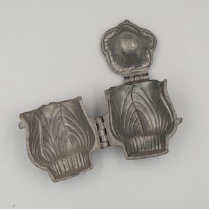 Antique Pewter Tulip Three Piece Ice Cream/ Chocolate Mold