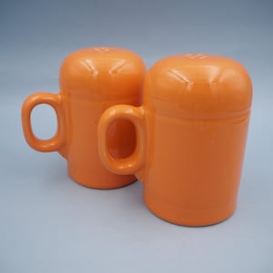 Vintage Fiesta Tangerine Rangetop Salt and Pepper Shakers Set Vintage Retired Color
