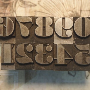 Vintage Art Deco Upper and Lower Case Letters Numbers Symbols ...