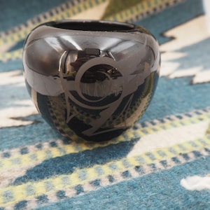 Vintage Small Pot Black on Black Pottery Signed Dori Mata Ortiz