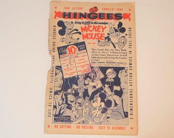 Vintage scharnieren Mickey Mouse Disney 3D-speelgoed van Reed And Associates Disney Cutouts
