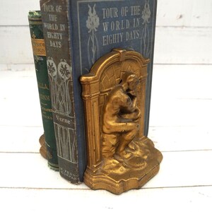 Vintage The Thinker Bookends Cast Iron 1930&#39;s
