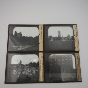 Antique Magic Lantern Slides: Dublin & Limerick Ireland, Set of 4