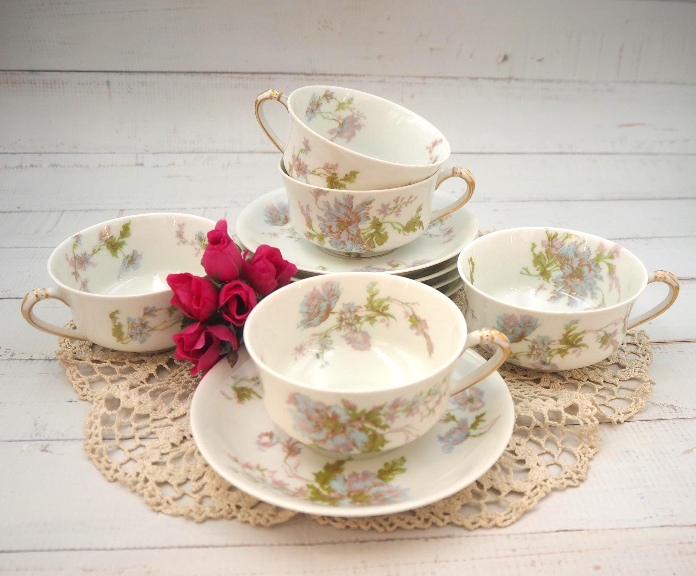 リモージュ　勿忘草　ティーセット　3点セット リモージュ 勿忘草 ティーセット 3点セット リモージュ 勿忘草 ティー