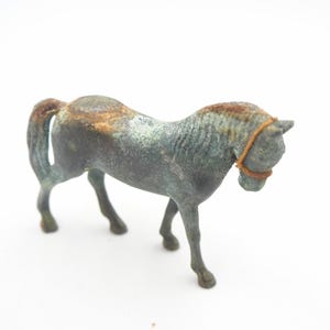 Vintage Bronze Horse Figurine with Patina