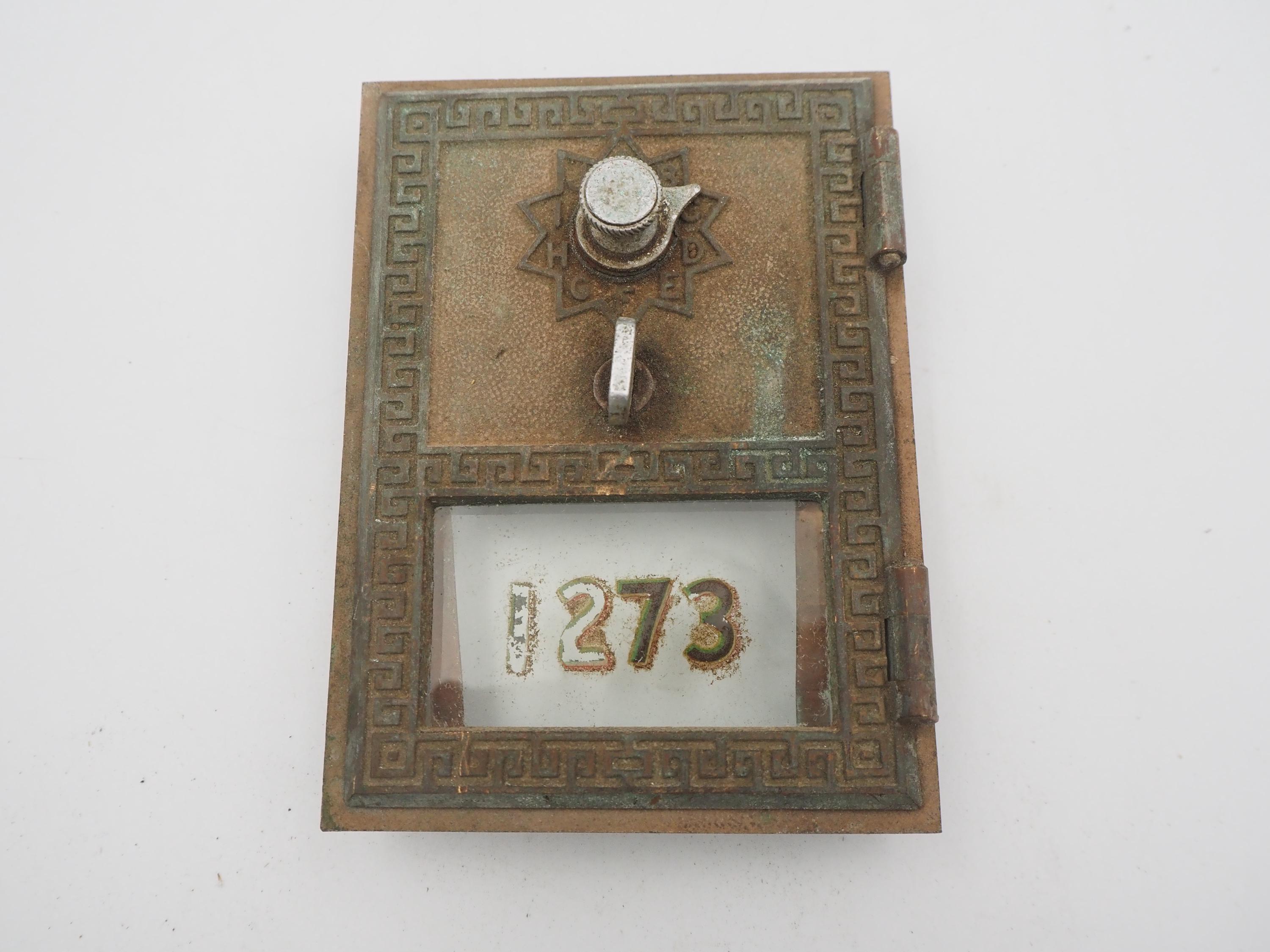 Vintage U.S. Post Office Mail Box Brass Door Keyless Lock Co. 1956