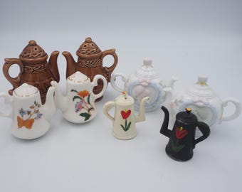 Vintage Teapot Salt and Pepper Shakers: Ceramic, Cast Iron, Collectible Sets