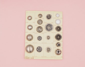 Vintage Salesman Sample Silver Button Card