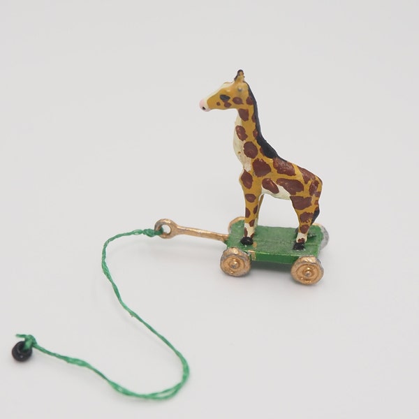 Hantel Miniature Pull Toy Giraffe Hand Crafted Pewter Scotland Vintage 1990's