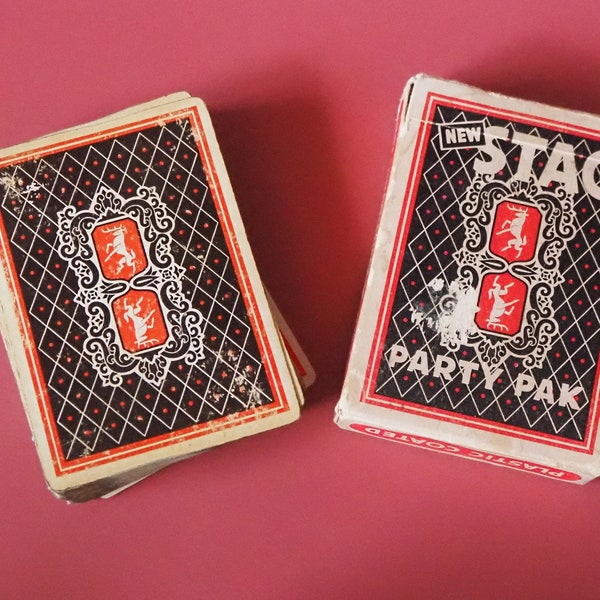 Vintage Stag Party Pack Playing Cards Deck 52 Different Cartoons 2 Jokers Crown Distributing Inc.