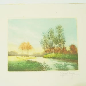 Marcel Augis Signed Aquatint Etching Four Available