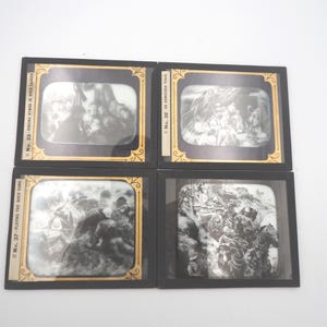 Antique Magic Lantern Glass Slides: South Africa Boer War Photographs (Set of 4)