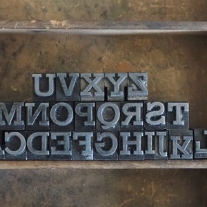 Vintage Letterpress Upper and Lower Case Letters Numbers and ...