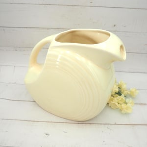 Vintage Original Ivory Fiesta Ware Disc Pitcher Large