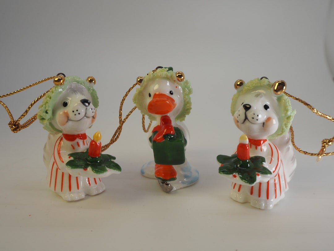 Vintage Suzy's Zoo Christmas Ornaments by Enesco Skating Etsy