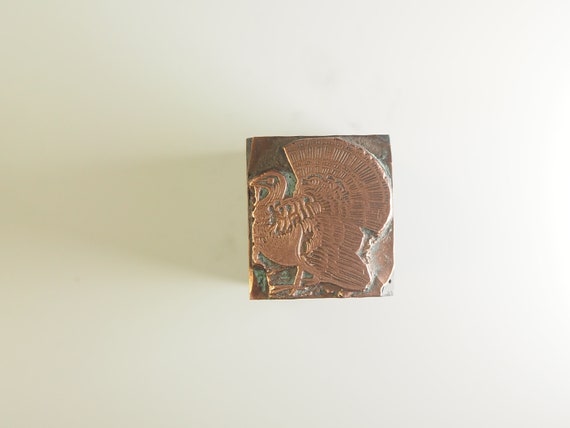 Vintage Turkey Copper Letterpress Printing Block