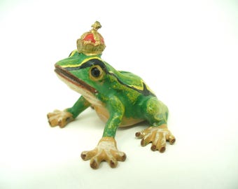 Vienna Bronze Hand Painted &quot;Frog Prince&quot; Fritz Berman Two Available