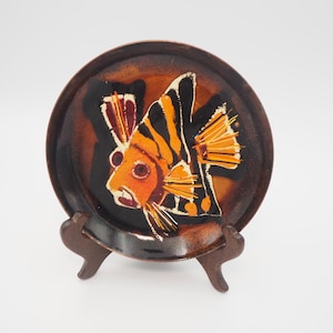Vintage Fish Enamel Plate Dish MCM Enamel on Copper 35 Dekor
