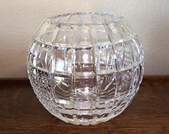 Vintage Crystal Rose Bowl Vase 1940's
