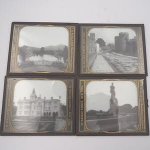 Antique Magic Lantern Slides: Ireland Landmarks, Set of 4