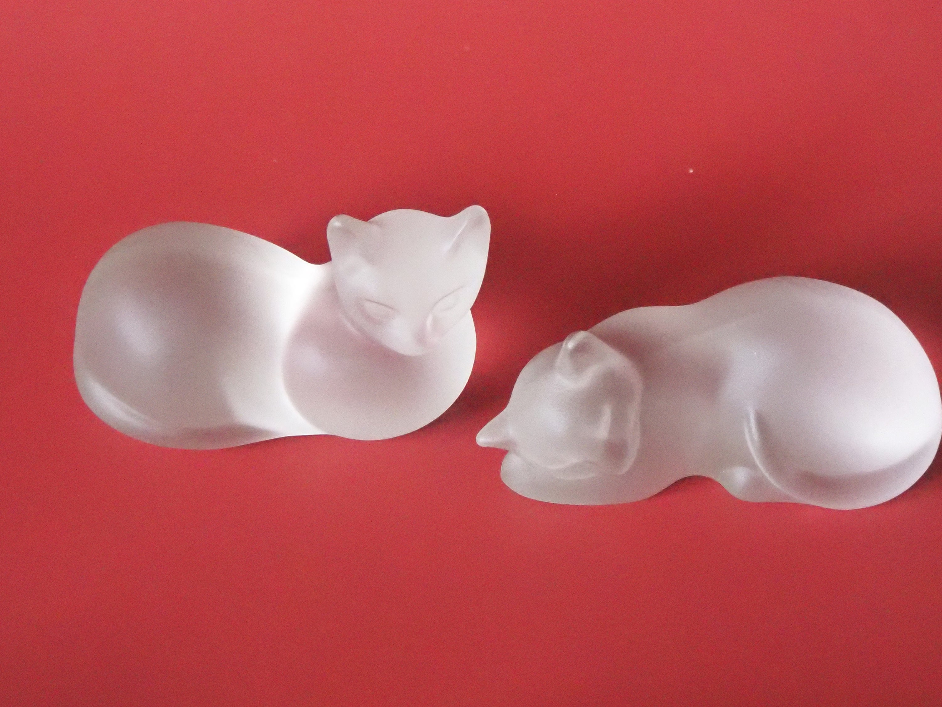 Vintage Lenox Frosted Satin Crystal Cats Marked Lenox 1993 and Etsy