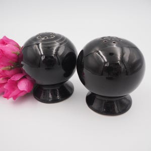 Vintage Fiesta Black Salt and Pepper Shakers Set Vintage Retired Color