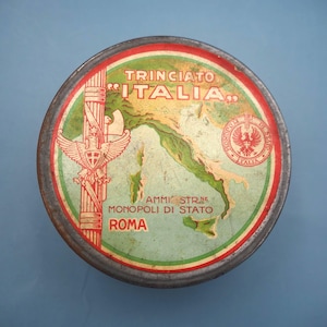Antique Trinciato Italia Tin: Collectible Tobacciana Advertising Litho