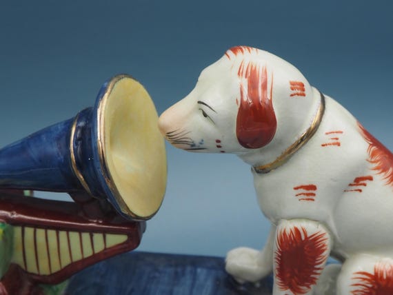 Vintage Nipper RCA Victor Dog and Phonograph Ceramic Figurine - Etsy
