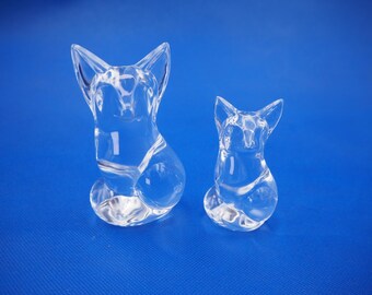 Steuben Foxes Crystal Set of Two Sold Individually Crystal Figurine