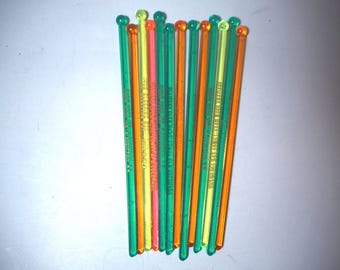 Vintage Advertising Swizzle Sticks Set of 13 Vintage  Barware