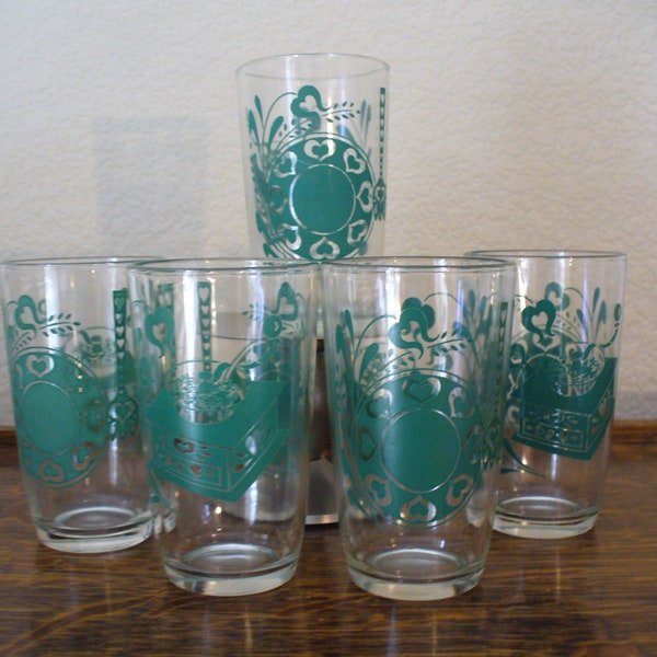 Swanky Swig Juice Glass  Antique Pattern Set of 5