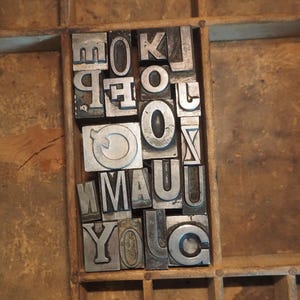 Antique Letterpress Letters All Metal 20 Vintage Letters Type Print