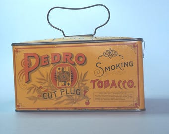 pedro cut plug tobacco tin Lunch Pail Antique Pedro Cut Plug Smoking