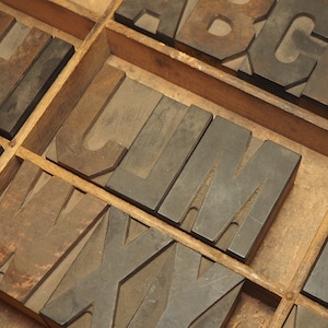 Vintage Letterpress Holz Typ Großer Druckblock