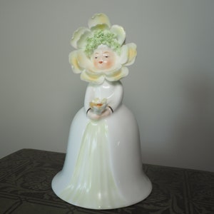 Vintage Maruri Masterpiece Spring Flower Girl Figurine Canterbury Gown  Bell  Lady Figurine Bell Collectible Bell Decorative Bell